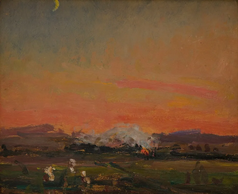 In The Field Sunset In The Ukraine