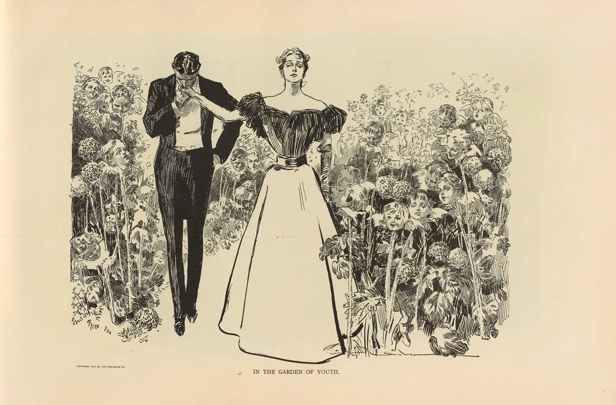 In The Garden Of Youth Wall Art by Charles Dana Gibson - High-Resolution Digital Print