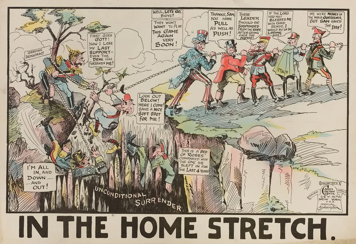 In The Home Stretch Wall Art by Carey Cartoon Service - High-Resolution Digital Print