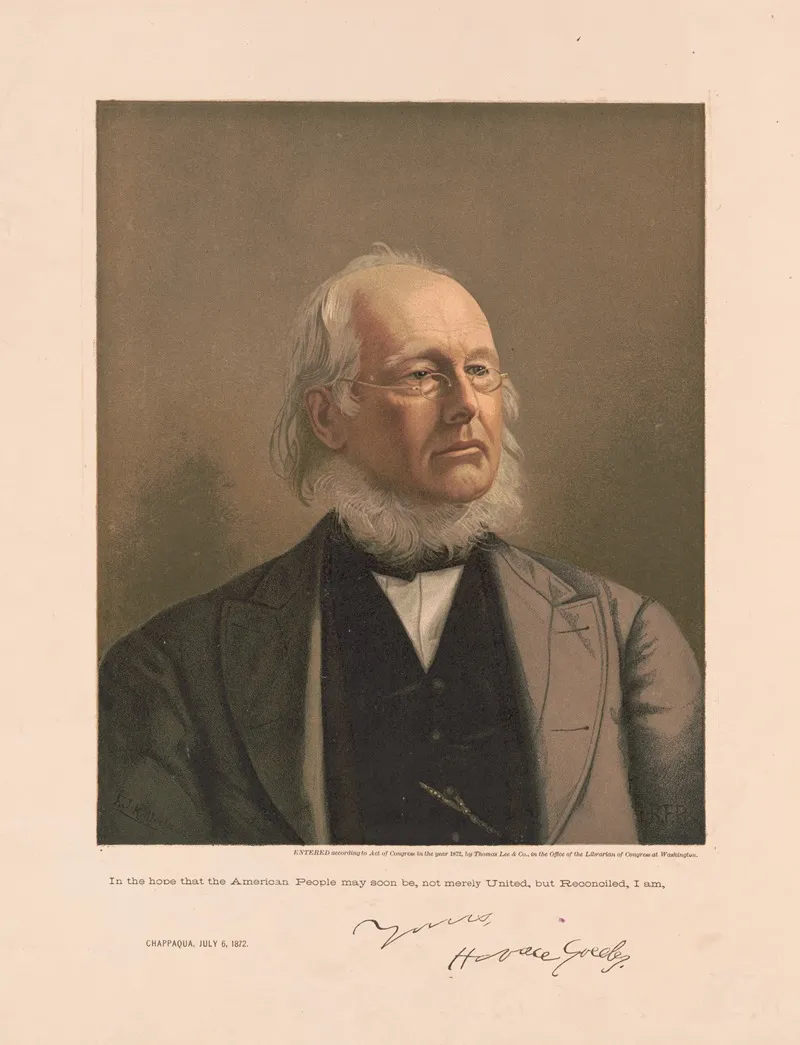 In The Hope That The American People May Soon Be Not Merely United But Reconciled I Am Yours Horace Greeley 2 Wall Art by T. Lee & Co. - High-Resolution Digital Print