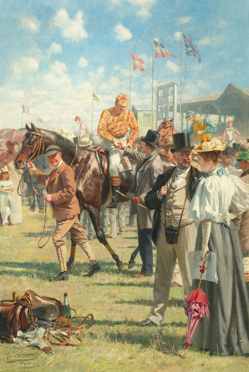 In The Paddock Or The Winner Wall Art by Hans Werner Schmidt - High-Resolution Digital Print