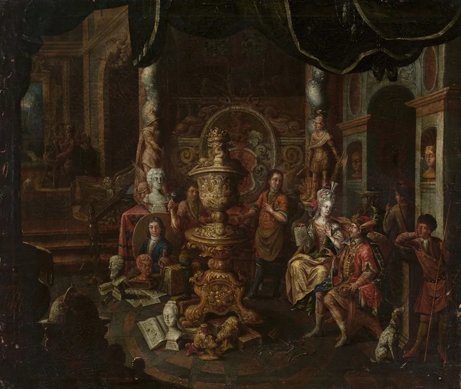 In The Painters Studio 3 Wall Art by Johann Georg Platzer - High-Resolution Digital Print