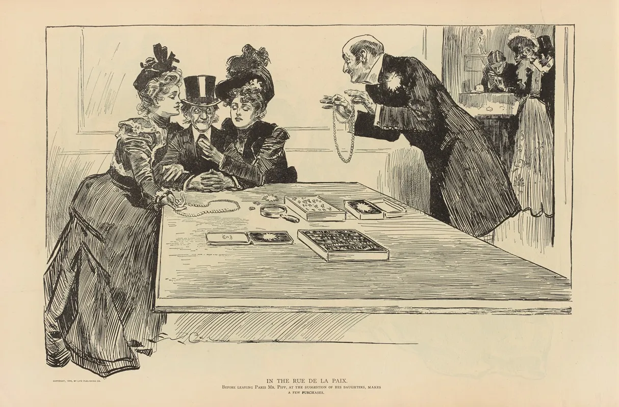 In The Rue De La Paris Wall Art by Charles Dana Gibson - High-Resolution Digital Print