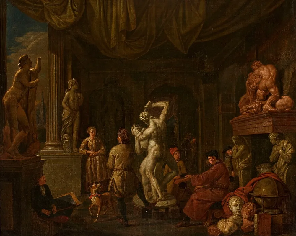 In The Sculptors Studio Wall Art by Balthasar Van Den Bossche - High-Resolution Digital Print