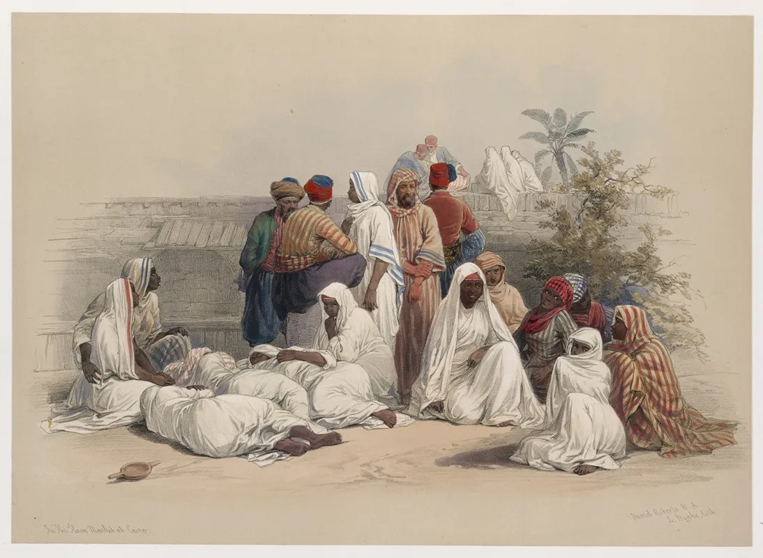 In The Slave Market At Cairo Wall Art by David Roberts - High-Resolution Digital Print