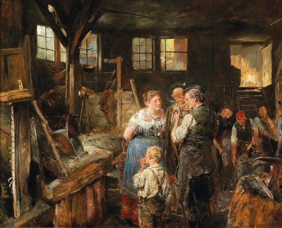 In The Smithy 2 Wall Art by Carl Wilhelm Anton Seiler - High-Resolution Digital Print