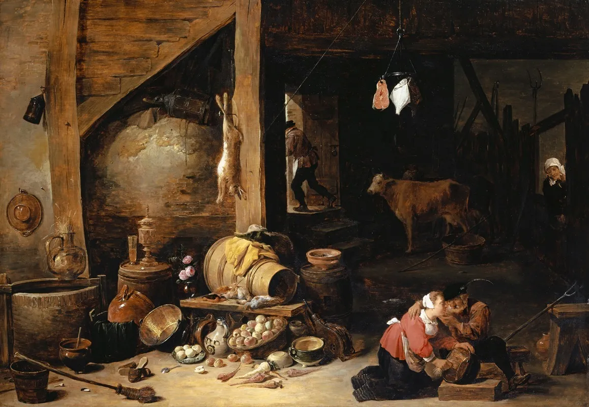 In The Stable Wall Art by David Teniers The Younger - High-Resolution Digital Print