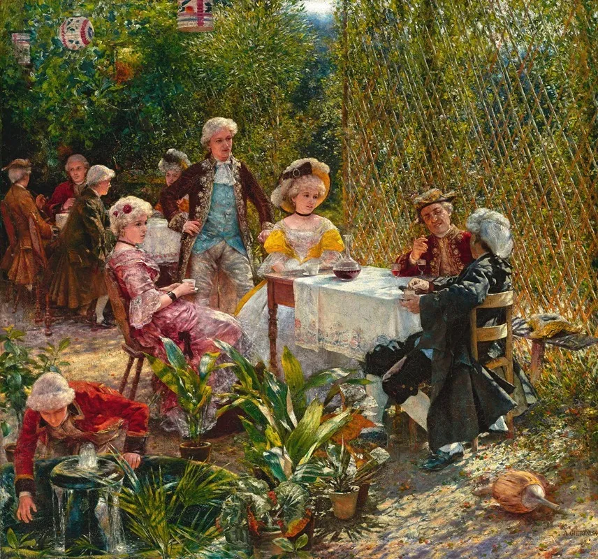 In The Summer House Wall Art by Aleksander Gierymski - High-Resolution Digital Print
