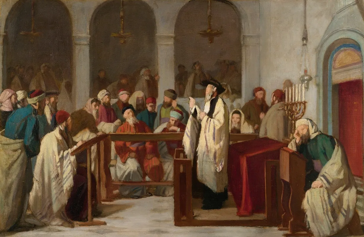 In The Synagogue Wall Art by Edouard Moyse - High-Resolution Digital Print