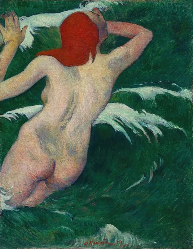 In The Waves Dans Les Vagues Wall Art by Paul Gauguin - High-Resolution Digital Print