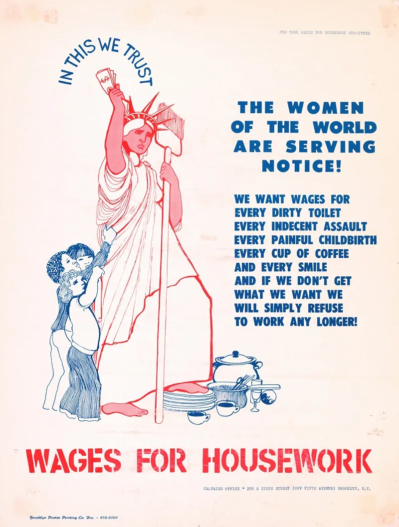 In This We Trust The Women Of The World Are Serving Notice We Want Wages For Every Dirty Toilet Every Indecent Assault Wall Art by Jacquie Ursula Caldwell - High-Resolution Digital Print
