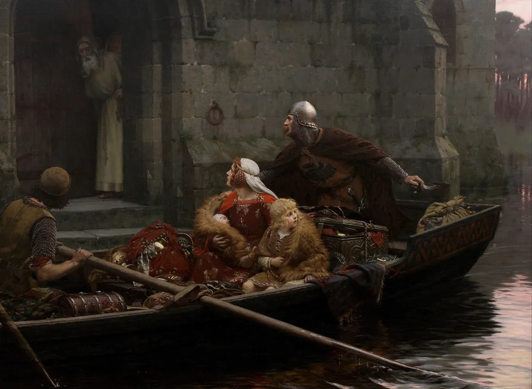 In Time Of Peril Wall Art by Edmund Blair Leighton - High-Resolution Digital Print