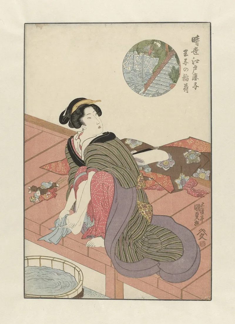 Inari Temple Oji No Inari Wall Art by Utagawa Kunisada (Toyokuni III) - High-Resolution Digital Print
