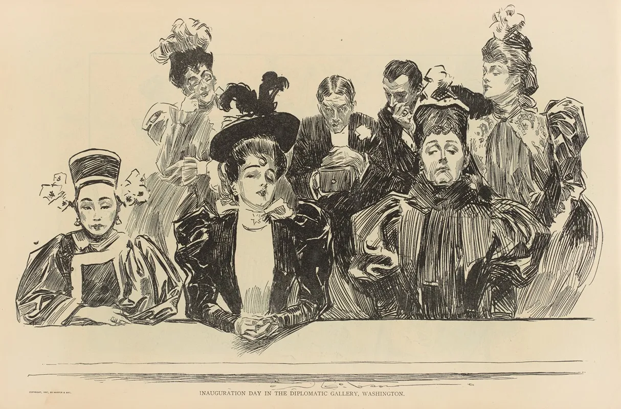 Inauguration Day In The Diplomatic Gallery Washington Wall Art by Charles Dana Gibson - High-Resolution Digital Print