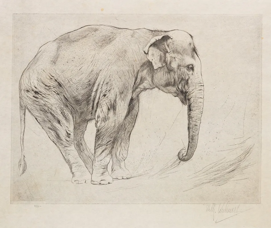 Indian Elephant Wall Art by Wilhelm Kuhnert - High-Resolution Digital Print