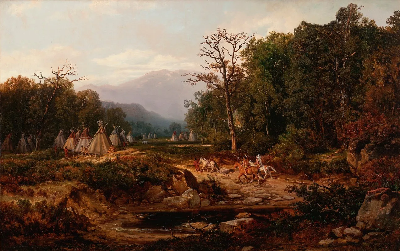 Indian Encampment Wall Art by Otto Reinhold Jacobi - High-Resolution Digital Print