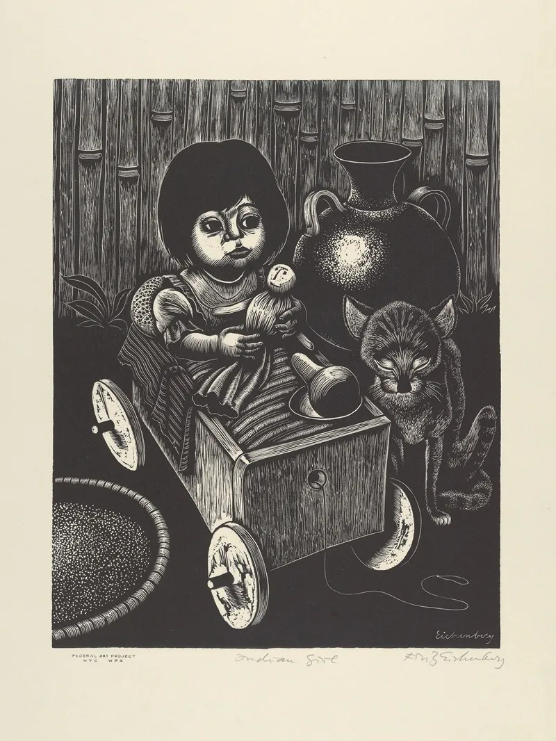 Indian Girl 3 Wall Art by Fritz Eichenberg - High-Resolution Digital Print