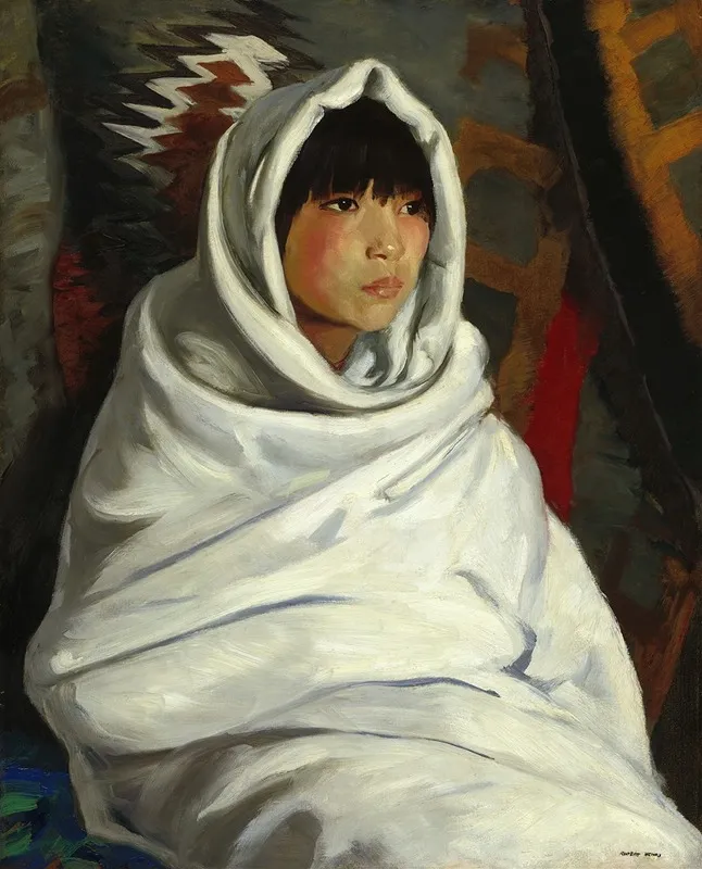 Indian Girl In White Blanket