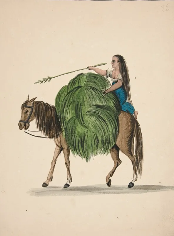 Indian Girl Returning From The Fields Wall Art by Francisco Fierro - High-Resolution Digital Print