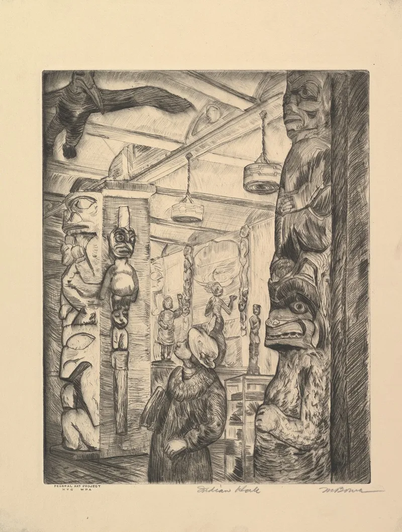Indian Hall Wall Art by Mortimer Borne - High-Resolution Digital Print