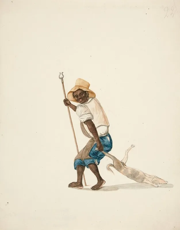 Indian Man Dragging Dead Dog Wall Art by Francisco Fierro - High-Resolution Digital Print