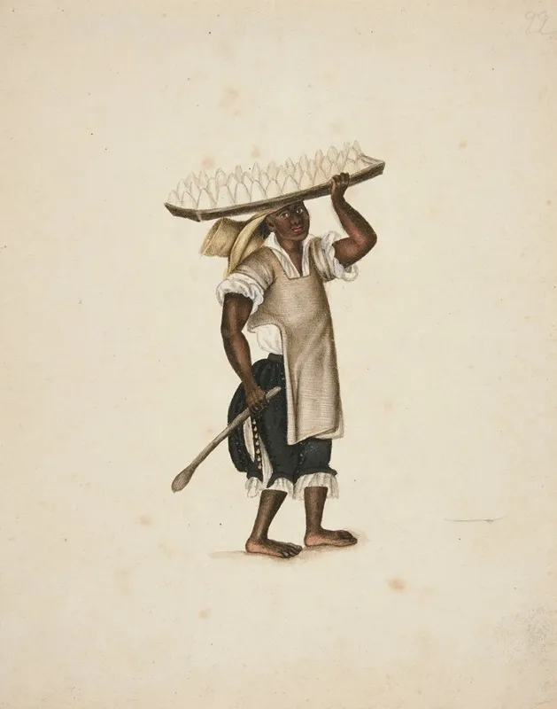 Indian Man Selling Butter Wall Art by Francisco Fierro - High-Resolution Digital Print
