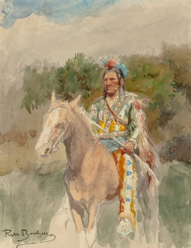 Indian On Horseback 2 Wall Art by Rosa Bonheur - High-Resolution Digital Print
