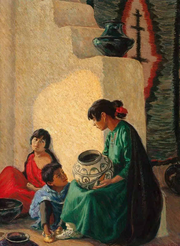 Indian Tales Taos Wall Art by Blanche Grant - High-Resolution Digital Print