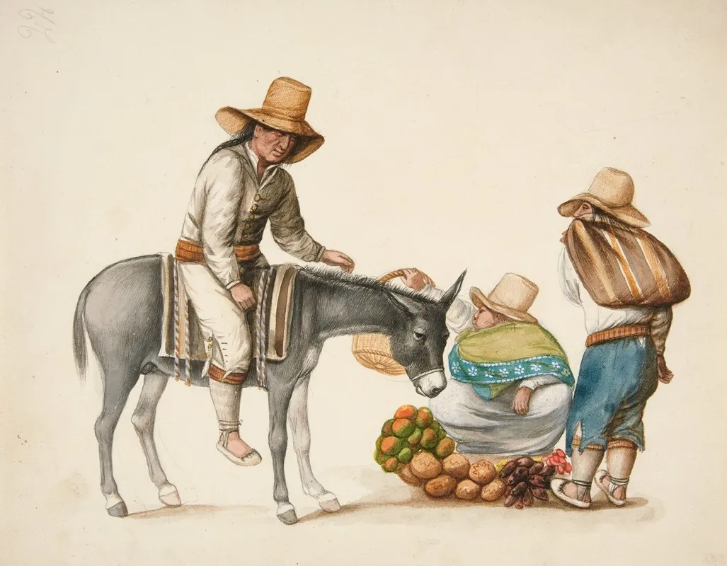 Indian Woman Selling Vegetables Wall Art by Francisco Fierro - High-Resolution Digital Print