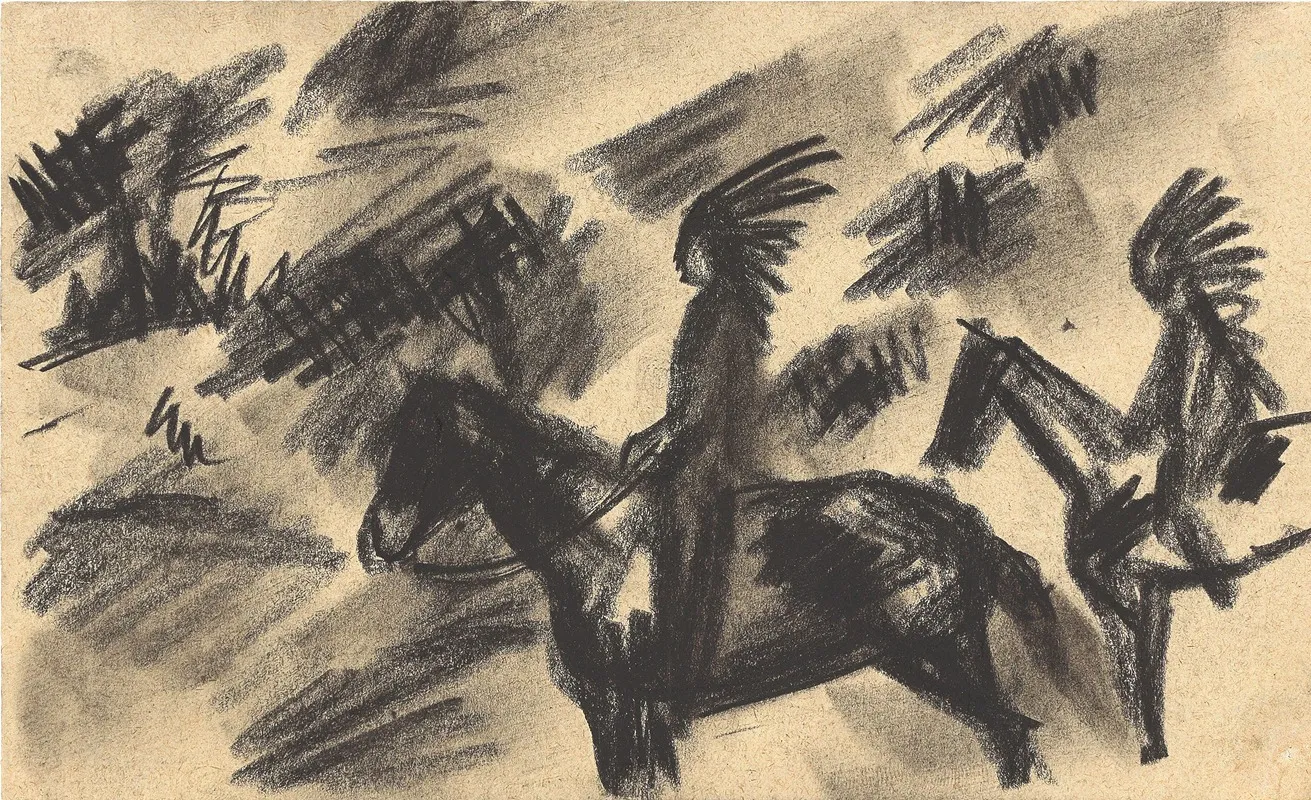 Indianer Zu Pferd Wall Art by August Macke - High-Resolution Digital Print