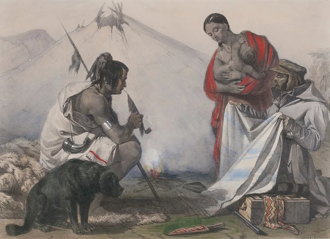 Indians Bartering Wall Art by John Richard Coke Smyth - High-Resolution Digital Print