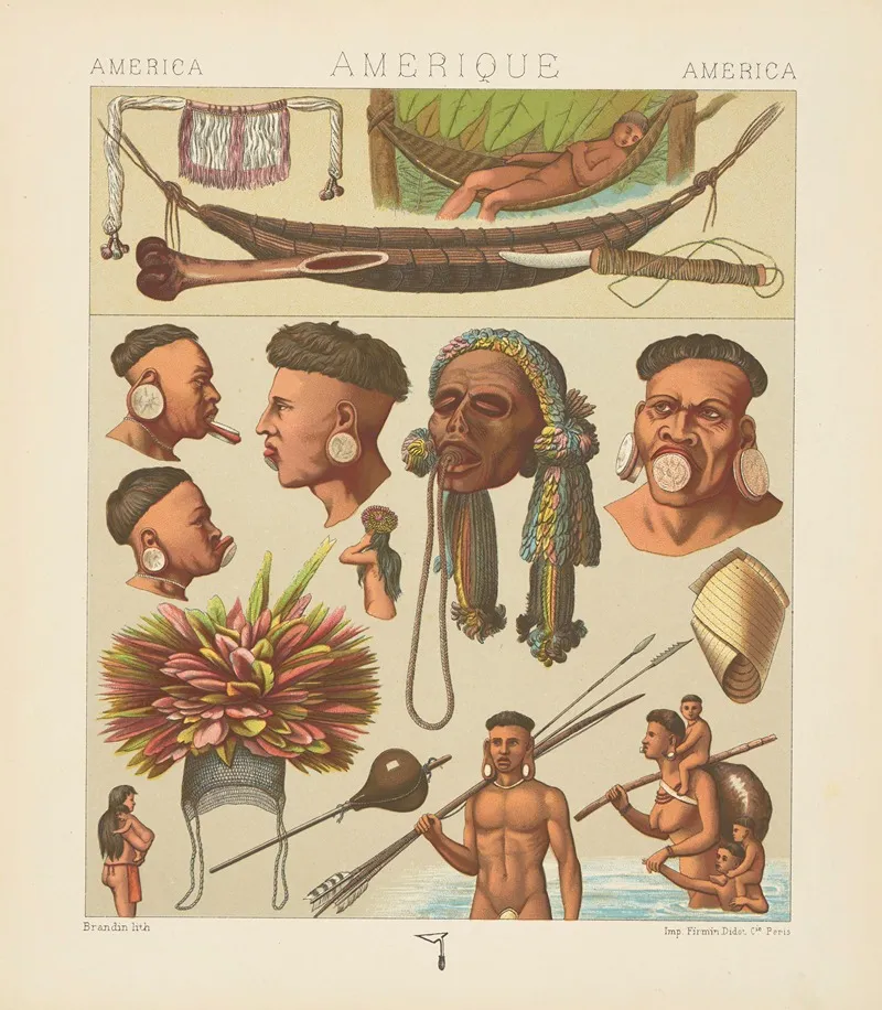 Indigenes Du Bresil Et Du Paraguay Le Botoque Le Bagage Dune Famille De Nomades