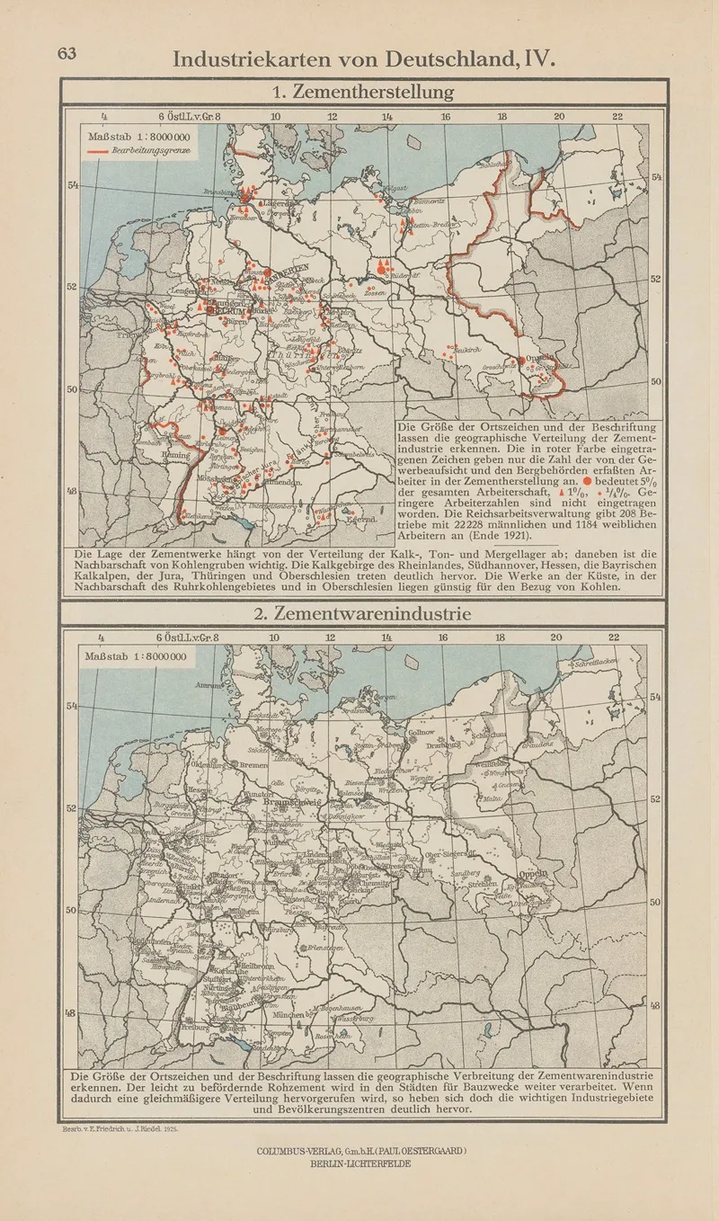 Industriekarten Von Deutschland Iv Wall Art by Ernst Friedrich - High-Resolution Digital Print