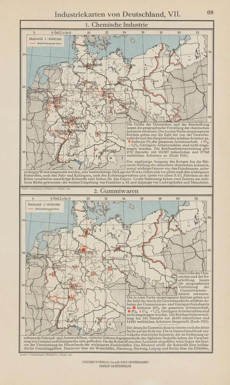 Industriekarten Von Deutschland Vii Wall Art by Ernst Friedrich - High-Resolution Digital Print