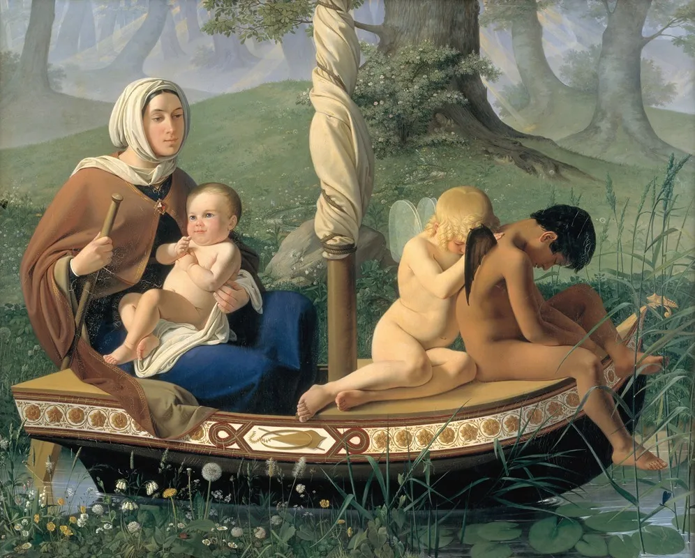 Infancy From The Series The Four Ages Of Man Wall Art by Ditlev Blunck - High-Resolution Digital Print