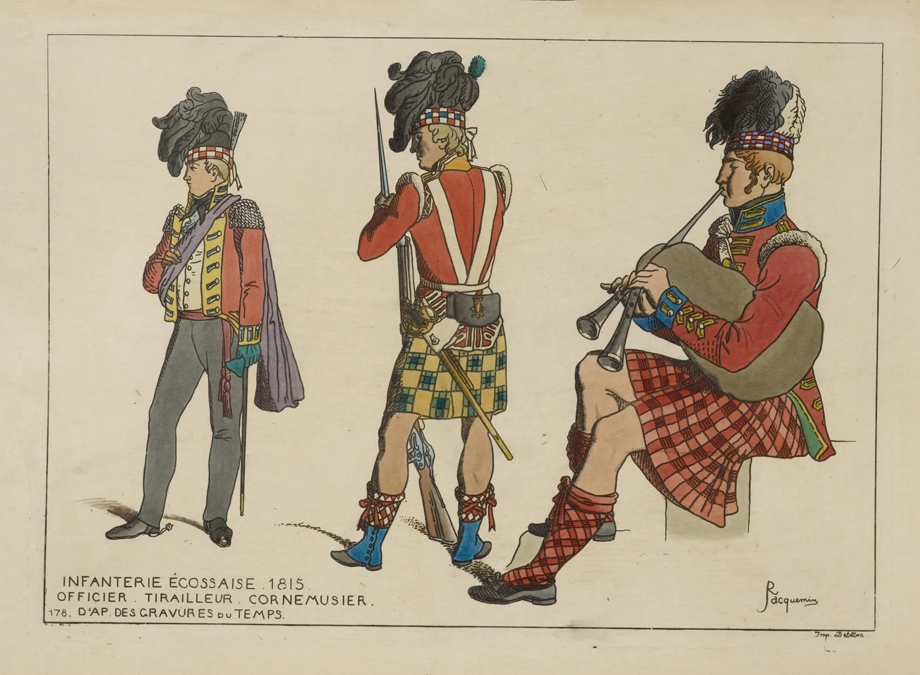Infanterie Ecossaise 1815 Officier Tirailleur Cornemusier