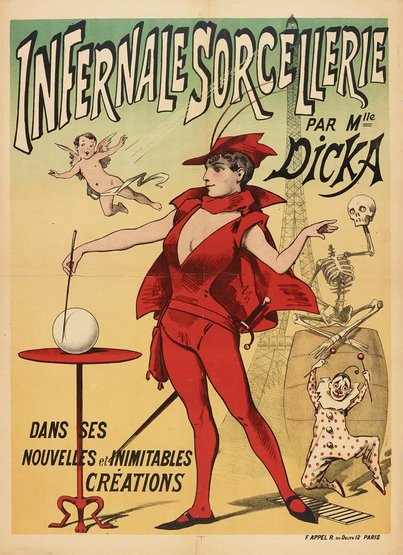 Infernale Sorcellerie Par Mlle Dicka Dans Ses Nouvelles Et Inimitables Creations Wall Art by Lith. F. Appel - High-Resolution Digital Print
