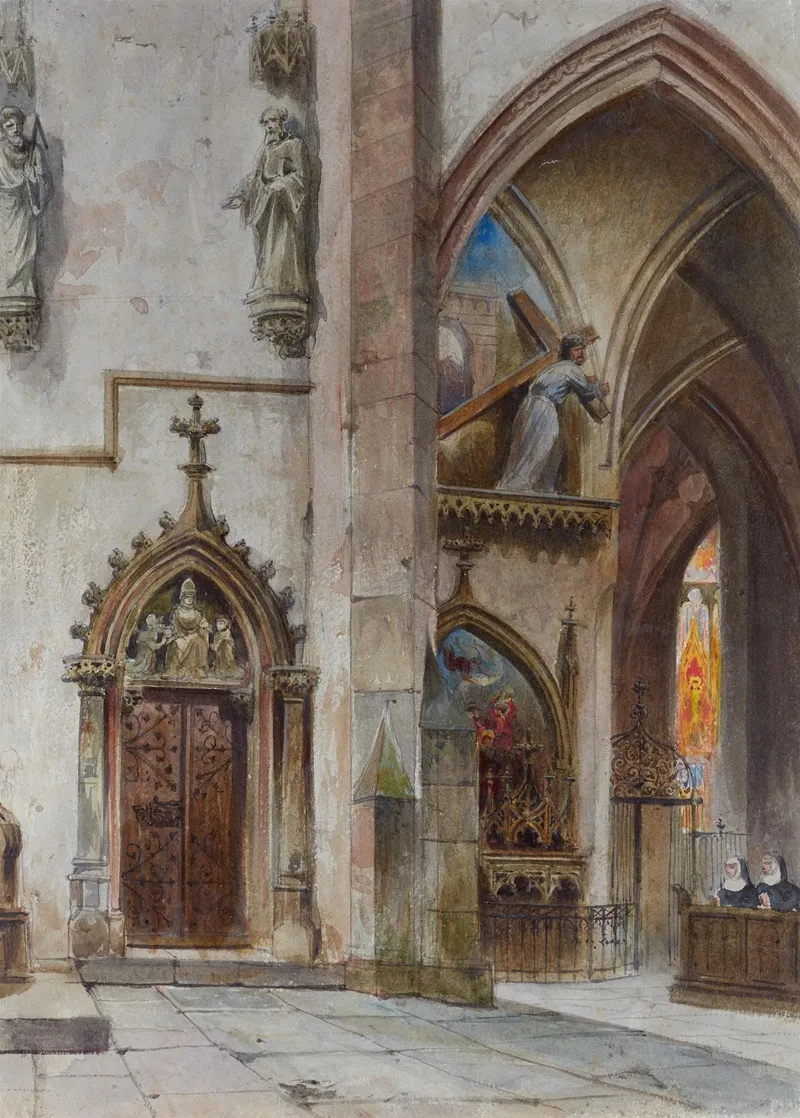 Innenansicht Des Munsters Von Thann Im Elsass Wall Art by Robert Stieler - High-Resolution Digital Print