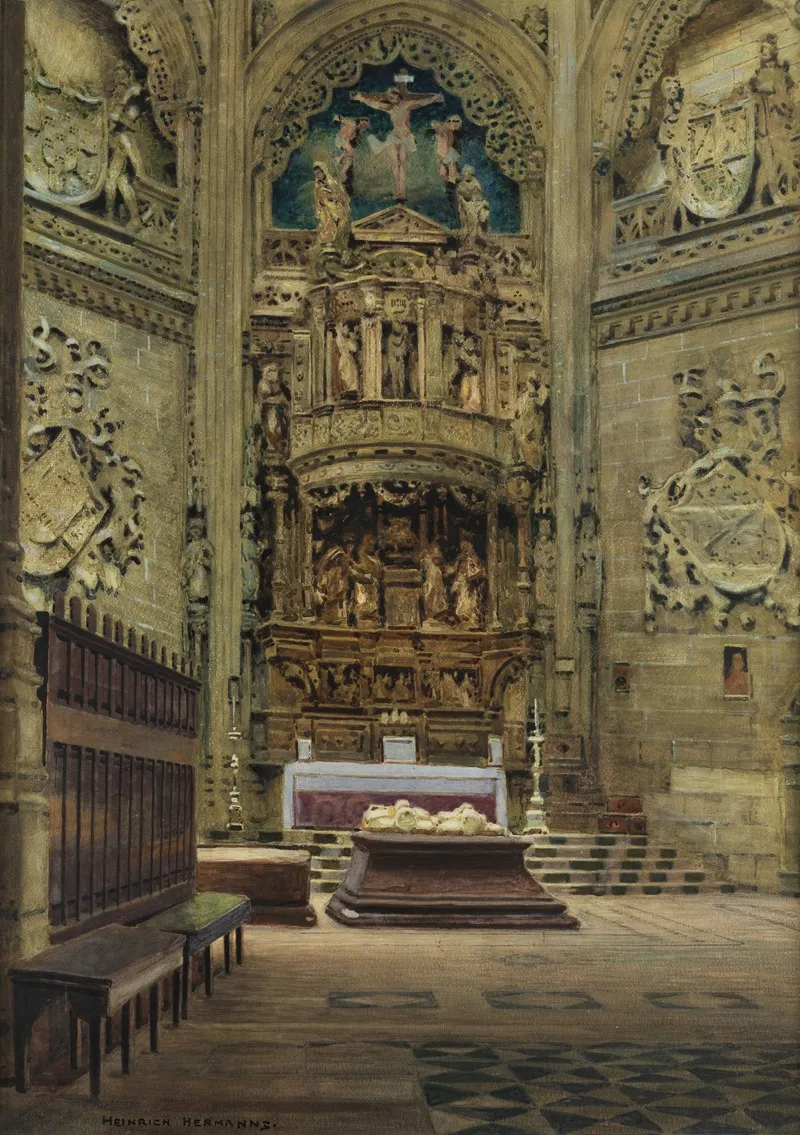 Inneres Der Kathedrale Von Burgos Wall Art by Heinrich Hermanns - High-Resolution Digital Print