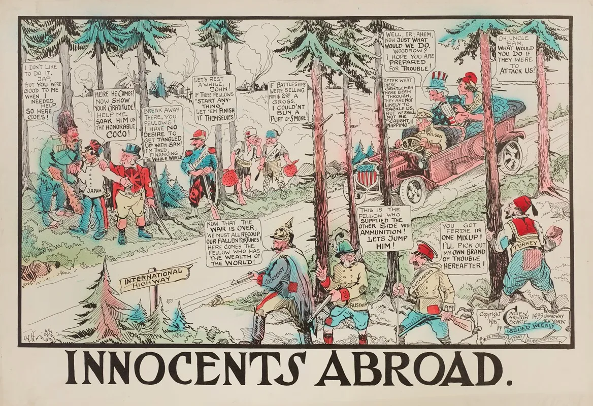 Innocents Abroad Wall Art by Carey Cartoon Service - High-Resolution Digital Print