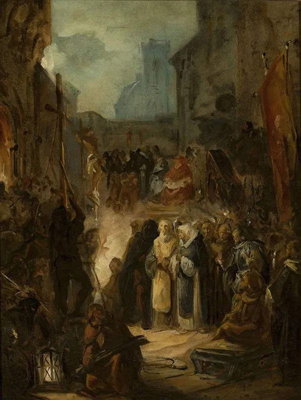 Inquisition Scene Wall Art by Nikolai Alekseevich Lomtev - High-Resolution Digital Print