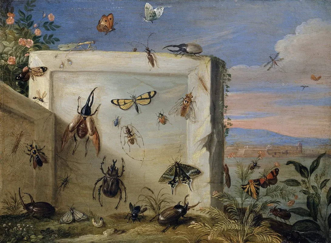 Insects On A Stone Slab Wall Art by Jan Van Kessel The Elder - High-Resolution Digital Print
