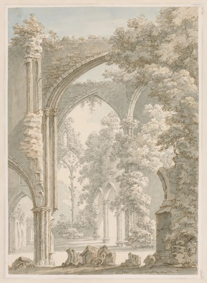 Inside View Of Tintern Abbey Looking From The Nave To The East Window Wall Art by Thomas Sunderland - High-Resolution Digital Print