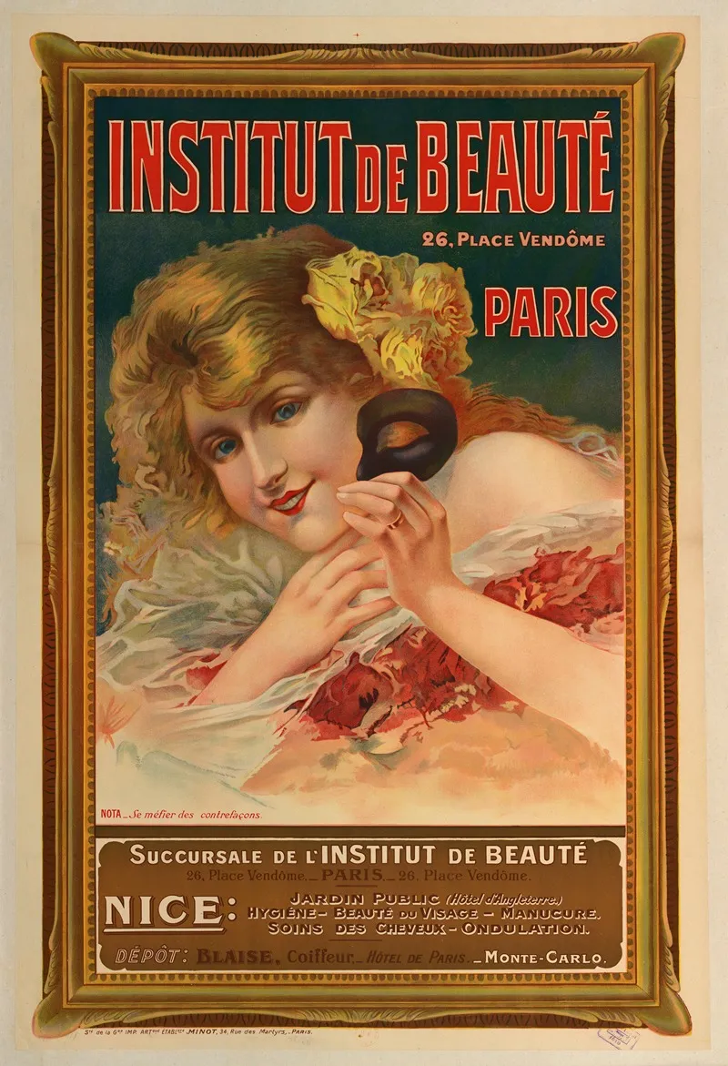 Institut De Beaute 26 Place Vendome Paris Wall Art by Etablissements Minot - High-Resolution Digital Print