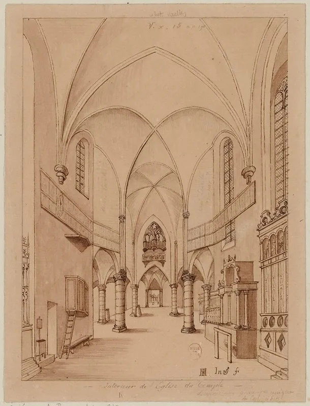 Interieur De Leglise Du Temple Wall Art by Alfred Bonnardot - High-Resolution Digital Print