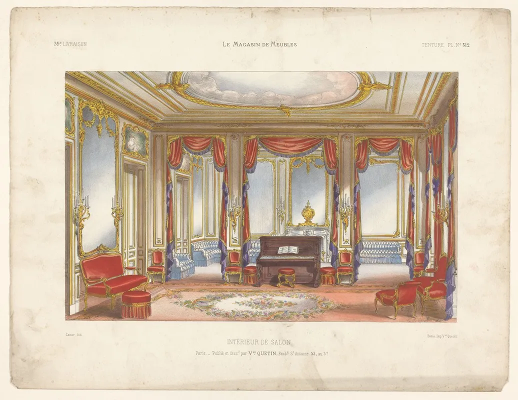 Interieur De Salon Wall Art by Victor Léon Michel Quétin - High-Resolution Digital Print