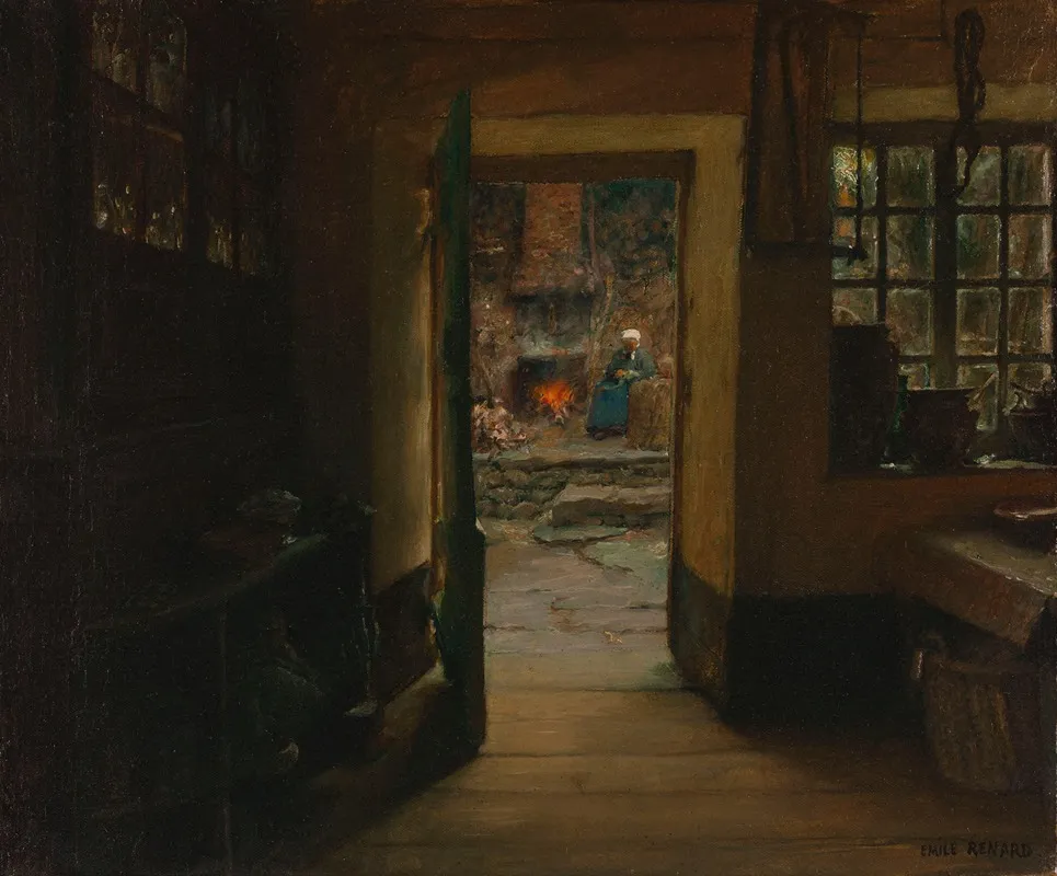 Interieur Flamand Wall Art by Emile Renard - High-Resolution Digital Print