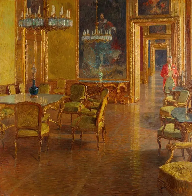 Interieur Im Winterpalais Des Prinzen Eugen Von Savoyen In Der Himmelpfortgasse Wall Art by Carl Moll - High-Resolution Digital Print