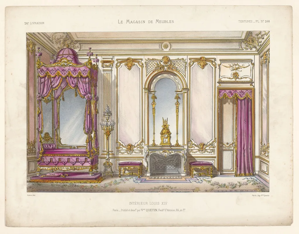 Interieur Louis Xiv Wall Art by Victor Léon Michel Quétin - High-Resolution Digital Print