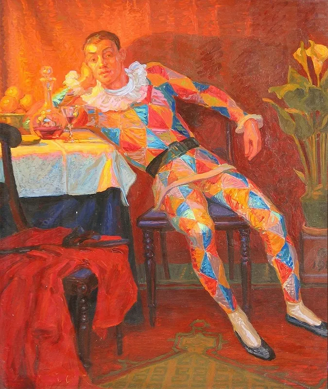 Interieur Med Harlekin Wall Art by Carl Mathorne - High-Resolution Digital Print
